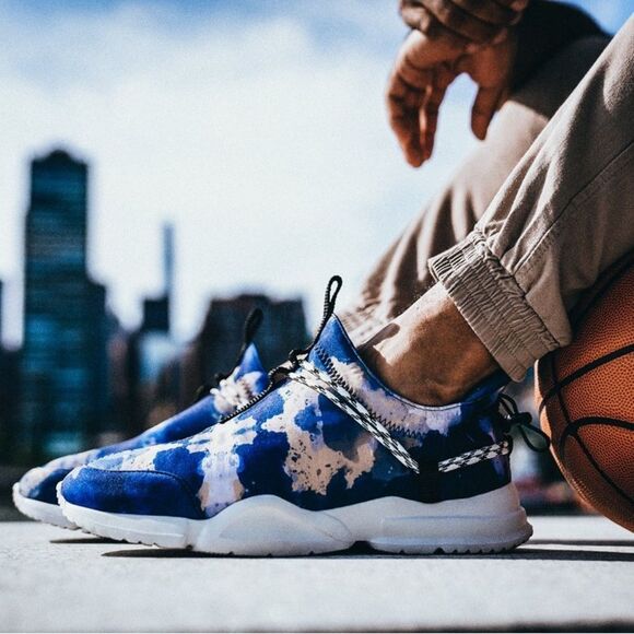 NWOT LIMITED EDITION RARE Martell John Geiger 002 Blue Swift Cloud Camo Sneakers - Picture 1 of 11